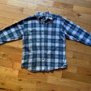 Northern Reflections Women’s Plaid Flannel Button-Up Shirt | Green Purple White